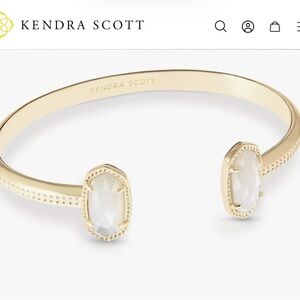 Kendra Scott Gold Adjustable Cuff Bracelet Ivory Mother of Pearl NWT